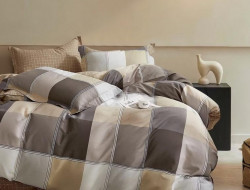 Постельное белье из сатина АЛЬВИТЕК крупная клетка семейное