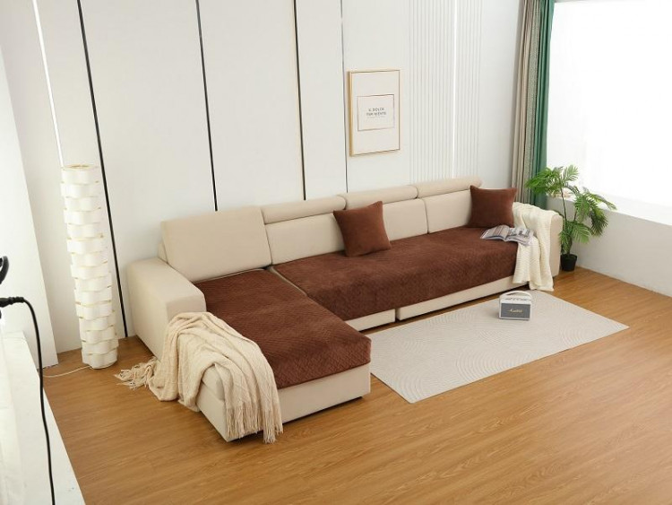 Набор накидок на диван из микрофибры TANGO SOFA коричневый 90х160 (2шт)