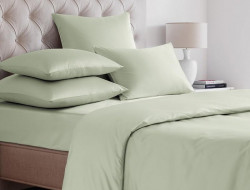 Простыня на резинке из сатина SAILID SL-18-140 оливковая 140х200х25