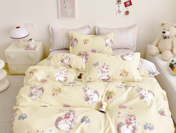 Постельное белье из твил-сатина TANGO кошка и бабочка 50х70 (2шт) 1,5-спальное