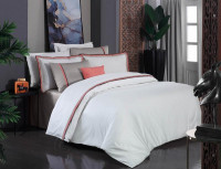 Постельное белье из сатина де люкс SAREV SPORT CHIC 500TC N309 MINSK V1-BEJ 50х70 (4шт), 40х40 (1шт) евро