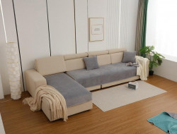 Набор накидок на диван из микрофибры TANGO SOFA серый 90х160 (1шт), 90х210 (1шт)