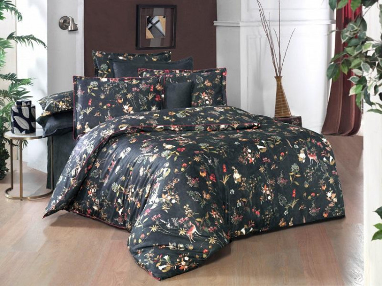 Постельное белье из сатина де люкс SAREV 300TC N081 JENNY V1-ANTRASITE 50х70 (2шт) 1,5-спальное