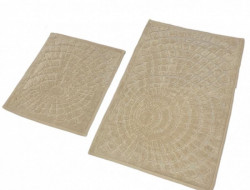 Набор ковриков для ванной хлопковый KARVEN KV421 GIRDAP бежевый 50х60 (1шт), 60х100 (1шт)