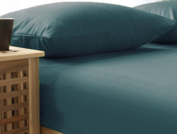 Простыня однотонная сатиновая TANGO SOHO BS2426-422 серо-синяя 240х260