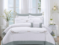 Постельное белье из египетского хлопка Premium с вышивкой ASABELLA Нежность 50х70 (2шт) и 70х70 (2шт) евро