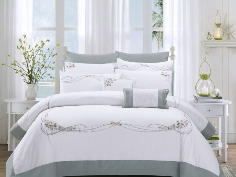 Постельное белье из египетского хлопка Premium с вышивкой ASABELLA Нежность 50х70 (2шт) и 70х70 (2шт) евро