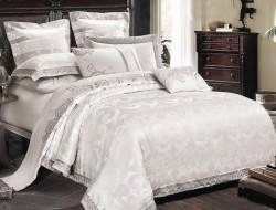 Постельное белье из жаккарда с оборкой KARVEN N005-606 50х70 (2шт), 70х70 (2шт) семейное