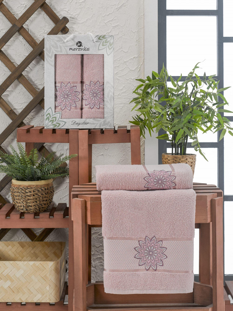 Набор полотенец махровых DAYSTAR светло-розовый 50х90, 70х140 в коробке