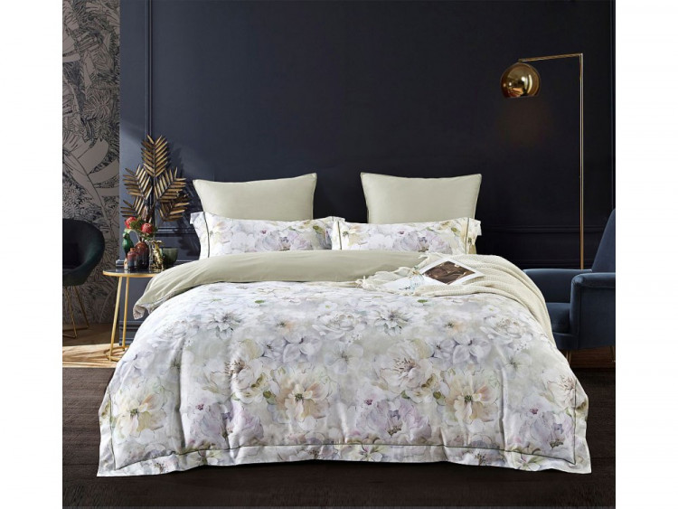 Постельное белье из египетского хлопка Premium ASABELLA Бутоны пионов 50х70 (2шт) и 70х70 (2шт) семейное