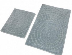 Набор ковриков для ванной хлопковый KARVEN KV421 GIRDAP серый 50х60 (1шт), 60х100 (1шт)