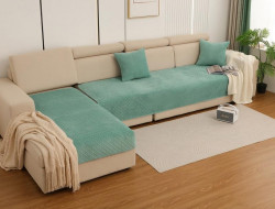 Набор накидок на диван из микрофибры TANGO SOFA светло-зеленый 90х160 (1шт), 90х210 (1шт)