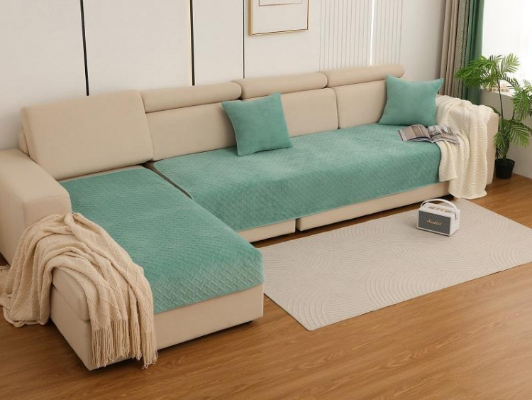 Набор накидок на диван из микрофибры TANGO SOFA светло-зеленый 90х160 (1шт), 90х210 (1шт)