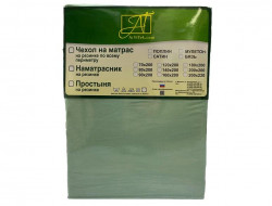 Простыня на резинке из сатина АЛЬВИТЕК ПР-СО-Р-090-МЕН ментол 90х200