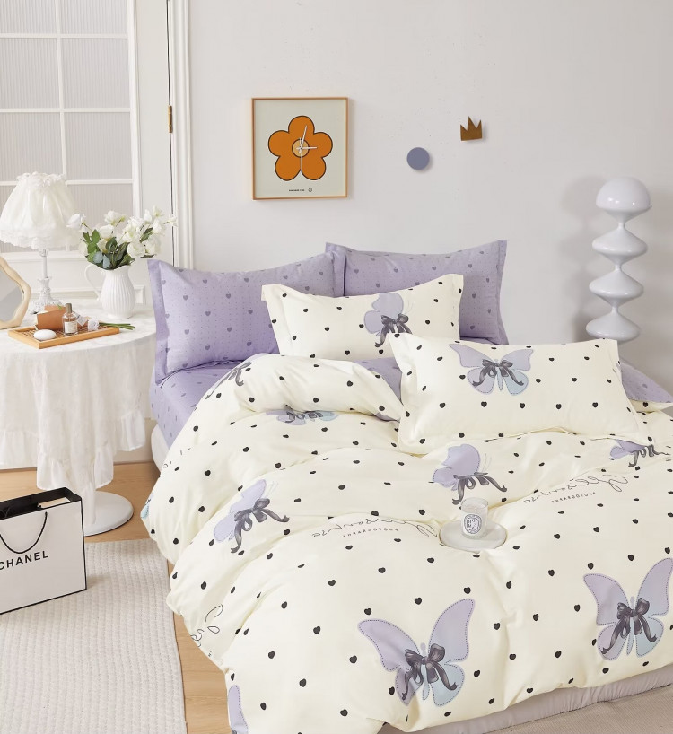 Постельное белье из твил-сатина TANGO бабочки 70х70 (2шт) семейное