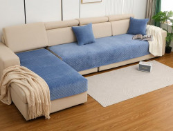 Набор накидок на диван из микрофибры TANGO SOFA светло-синий 90х160 (1шт), 90х210 (1шт)