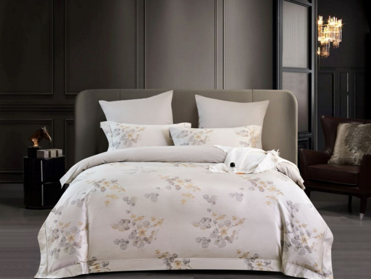 Постельное белье из хлопкового жаккарда ASABELLA Березовый цвет 50х70 (2шт) и 70х70 (2шт) евро