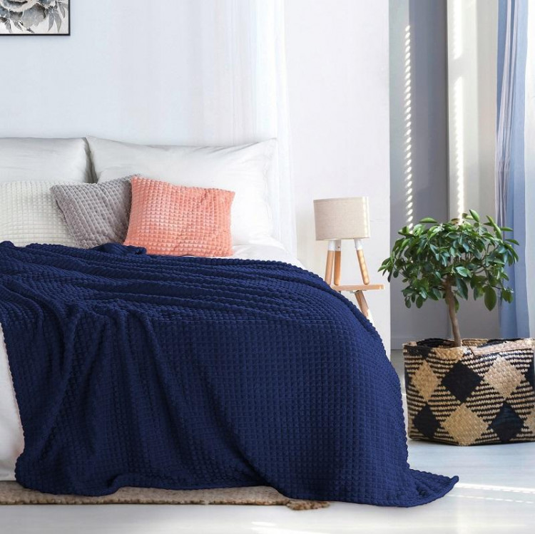 Плед однотонный фланелевый TANGO BARRETTA 06 синий 150х200