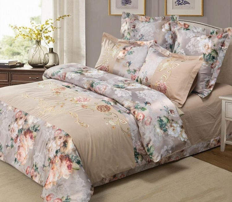 Постельное белье из сатина с вышивкой SAILID D-216-4 семейное