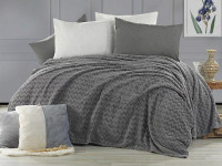 Плед из полиэстера KARVEN SUPER SOFT P944 BENZIA темно-серый 200х220