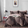 Постельное белье из сатина АЛЬВИТЕК волны коричневое 1,5-спальное