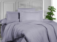 Постельное белье из страйп сатина KARVEN N164-SS-002 LILA сиреневое 50х70 (2шт), 70х70 (2шт) семейное