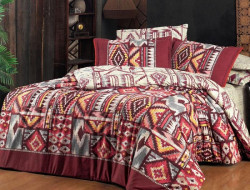 Постельное белье из поплина SAREV FANCY N193 GILYA V1-BORDO 50х70 (1шт) 1,5-спальное