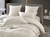 Постельное белье фланелевое из тенсела ASABELLA Взбитые сливки 50х70 (1шт) и 70х70 (1шт) 1,5-спальное