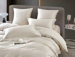 Постельное белье фланелевое из тенсела ASABELLA Взбитые сливки 50х70 (1шт) и 70х70 (1шт) 1,5-спальное