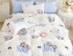 Постельное белье из сатина TANGO пушистые котята 70х70 (2шт) 1,5-спальное