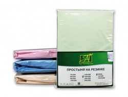 Простыня из поплина на резинке АЛЬВИТЕК салатовая 90х200х25