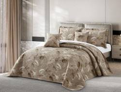 Покрывало с наволочками тонкое из полисатина TANGO LAFAYETTE листочки 240х260