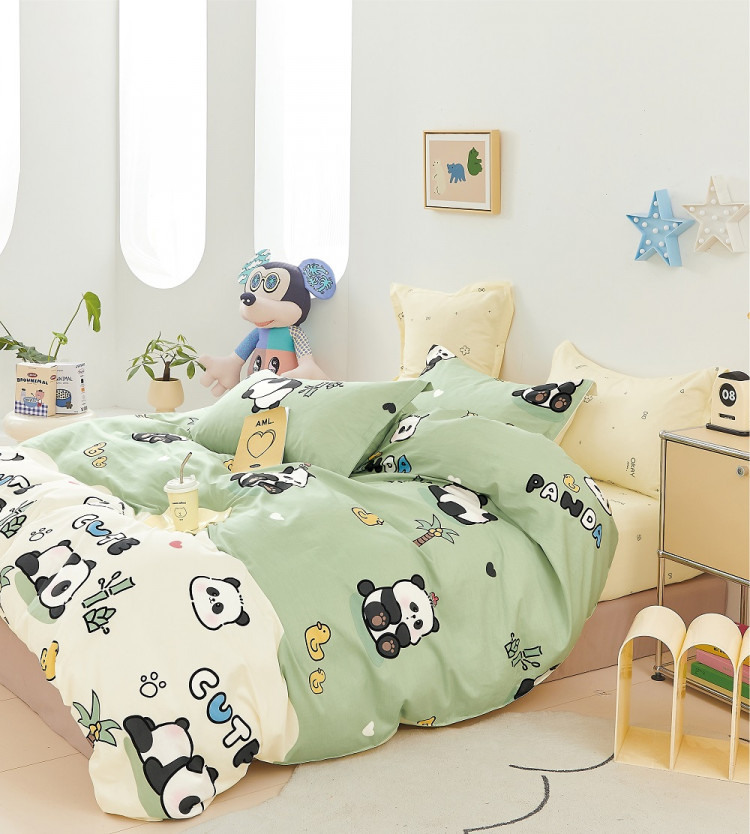 Постельное белье из твил-сатина TANGO cute panda 50х70 (2шт) 1,5-спальное