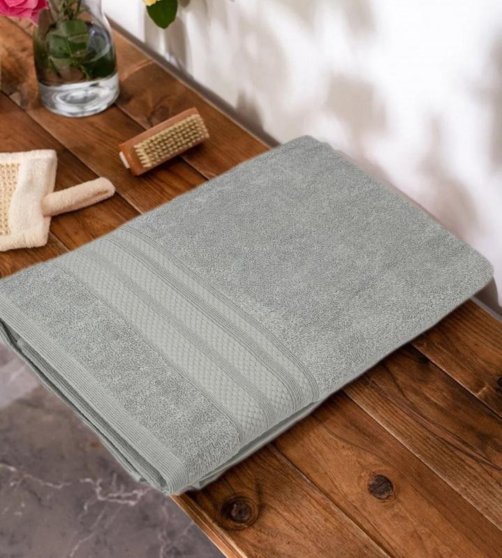 Полотенце махровое хлопковое KARVEN PETEK BORDUR DUZ H5160 LUX COTTON a-mavi 70х140