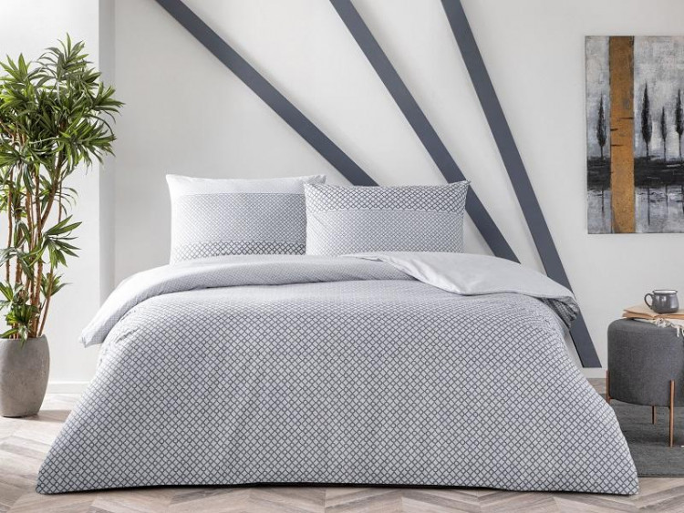 Постельное белье из ранфорса TAC RANFORCE GARTH антрацит 1,5-спальное