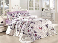 Постельное белье из ранфорса KARVEN N031 KELEBEK LILAC 50х70 (2шт), 70х70 (2шт) семейное