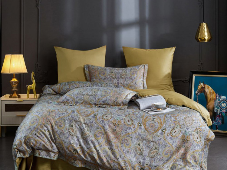 Постельное белье из египетского хлопка Premium ASABELLA 2145-6 50х70 (2шт) и 70х70 (2шт) евро