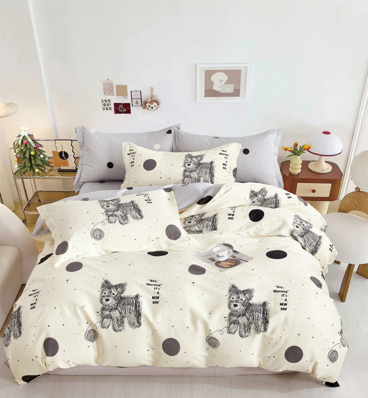 Постельное белье из твил-сатина TANGO собачки 70х70 (2шт) 2-спальное