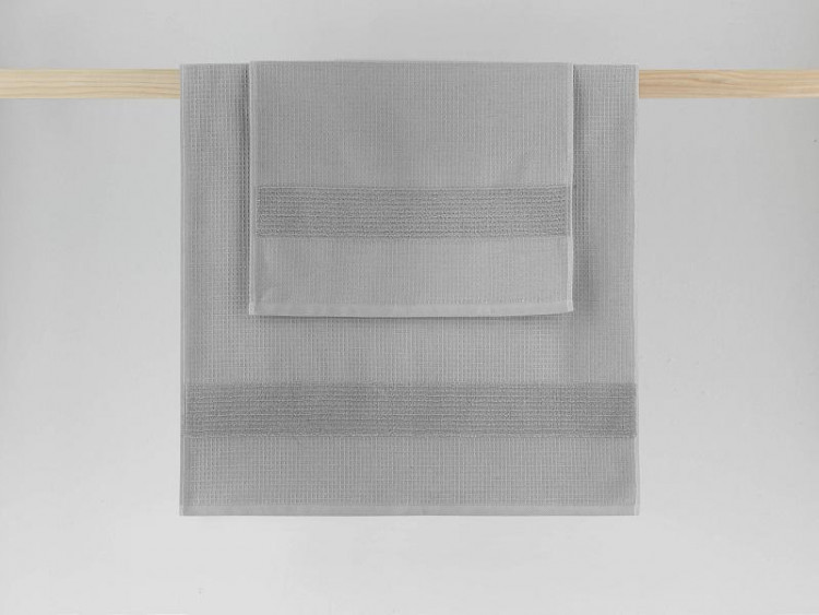 Полотенце махровое TAC WAFFLE GRI серое 50х90