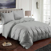 Постельное белье из микросатина TANGO серый зигзаг 70х70 (2шт) 2-спальное