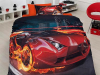 Постельное белье из 3D сатина KARVEN N034 FEVER 50х70 (2шт) 1,5-спальное