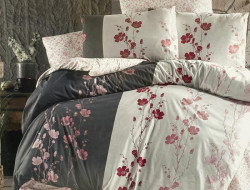 Постельное белье из ранфорса KARVEN N023 CAMELIA ANTHRACITE 50х70 (2шт), 70х70 (2шт) евро