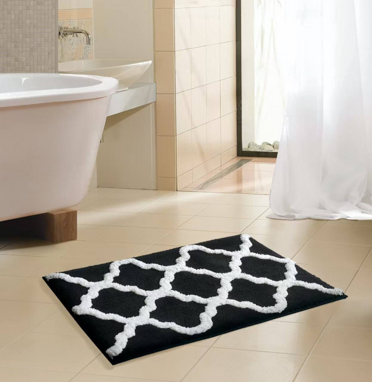 Коврик из микрофибры TANGO RAINBOW Ромбы черный 50х80