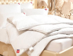 Одеяло пуховое в тике кассетное Легкие Сны КАМИЛЛА 140х205х2 теплое