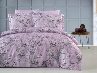 Постельное белье из страйп сатина с цветным принтом KARVEN N250-SB015 50х70 (2шт), 70х70 (2шт) евро