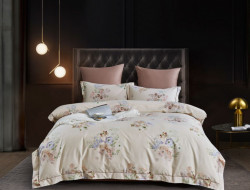 Постельное белье из египетского хлопка Premium ASABELLA Кофейная поляна 50х70 (2шт) и 70х70 (2шт) семейное