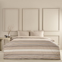 Постельное белье из ранфорса TAC RANFORCE PERLE коричневое 1,5-спальное