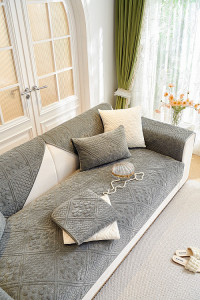 Набор накидок на диван из велюра TANGO SOFA серый 90х160 (1шт), 90х210 (1шт)