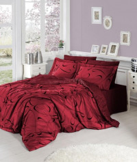 Постельное белье из сатина KARVEN N026 CALISTO RED 50х70 (2шт), 70х70 (2шт) семейное