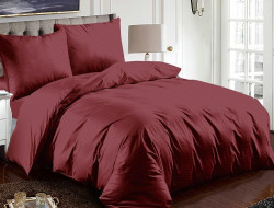 Постельное белье из микросатина TANGO бордовый зигзаг 50х70 (2шт) 2-спальное